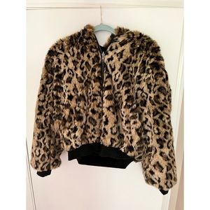 American Eagle Outfitters Reversible Leopard Bomber Jacket size XS